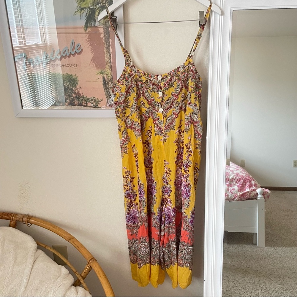 Anthropologie Yellow and Pink Floral Jumpsuit - Picture 5 of 5